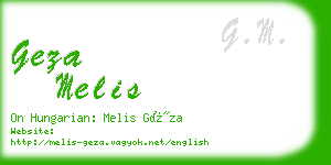 geza melis business card